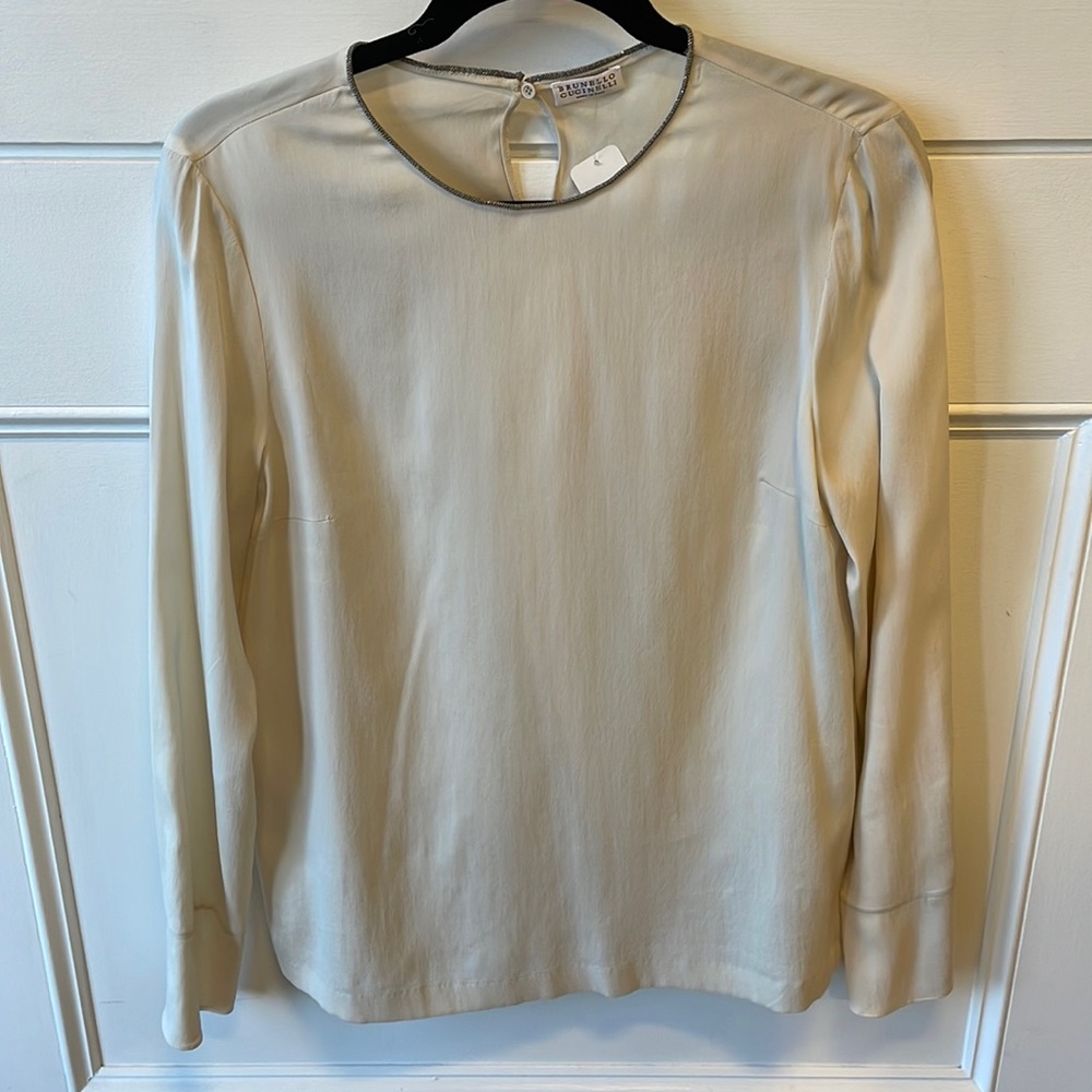 Brunello Cucinelli satin shirt sz L